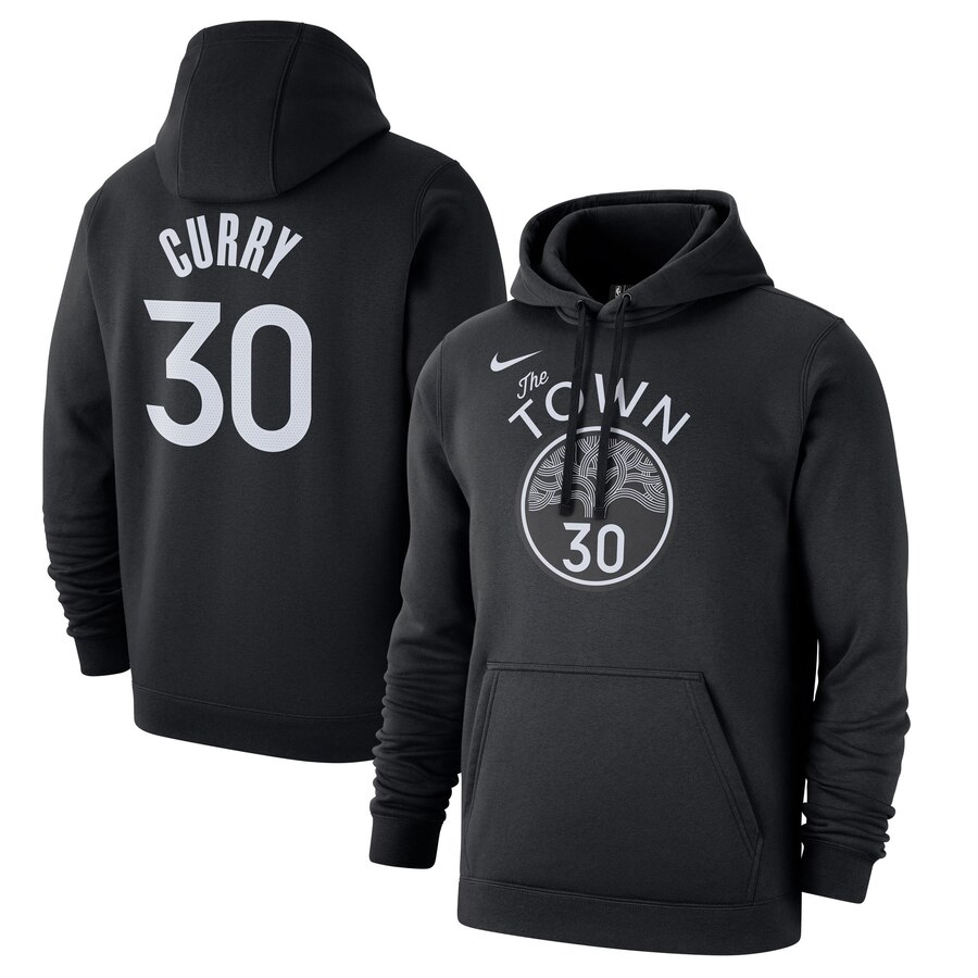 NBA Golden State Warriors #30 Stephen Curry Nike 201920 City Edition Name Number Pullover Hoodie Black